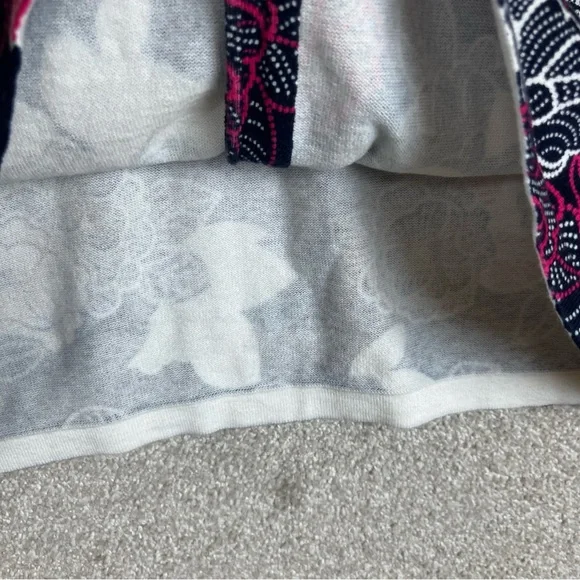 Talbots Cardigan Womens Extra Large Blue Pink Floral 3/4 Sleeve Button- 4356 - Picture 4 of 11